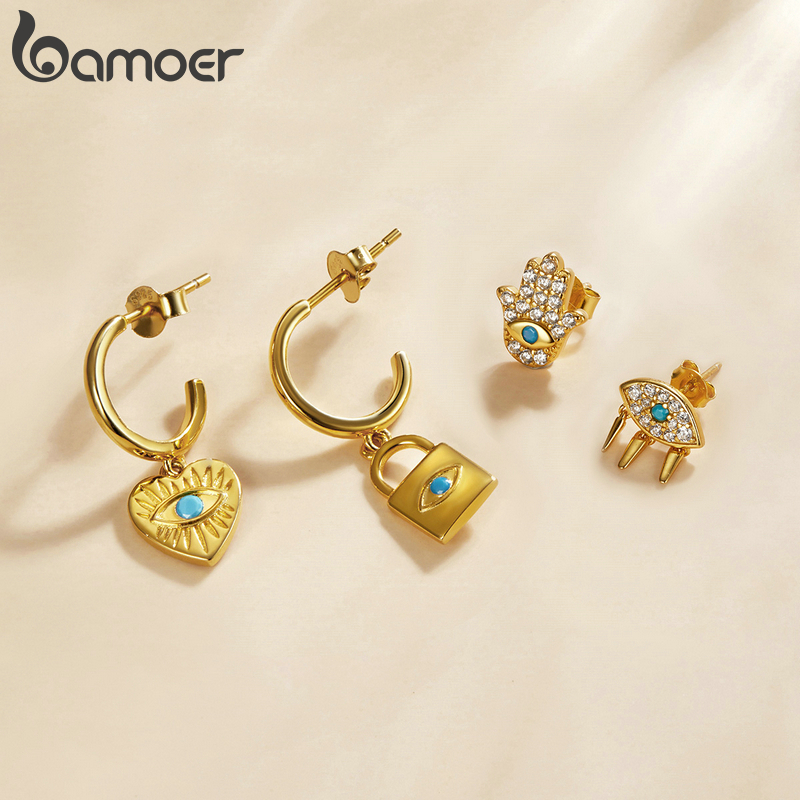 Bông tai Bamoer SCE1138 100% bạc 925 phong cách Tây Ban Nha thời trang dành cho nữ