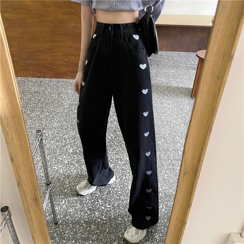 Quần jean dài ống rộng cá tính trẻ trung thời trang dành cho nữ