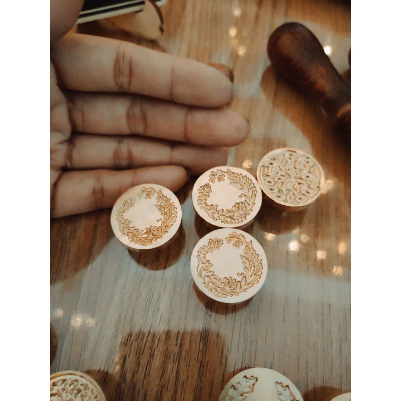 Mặt dấu đồng dấu sáp niêm phong hoạ tiết seal stamp a