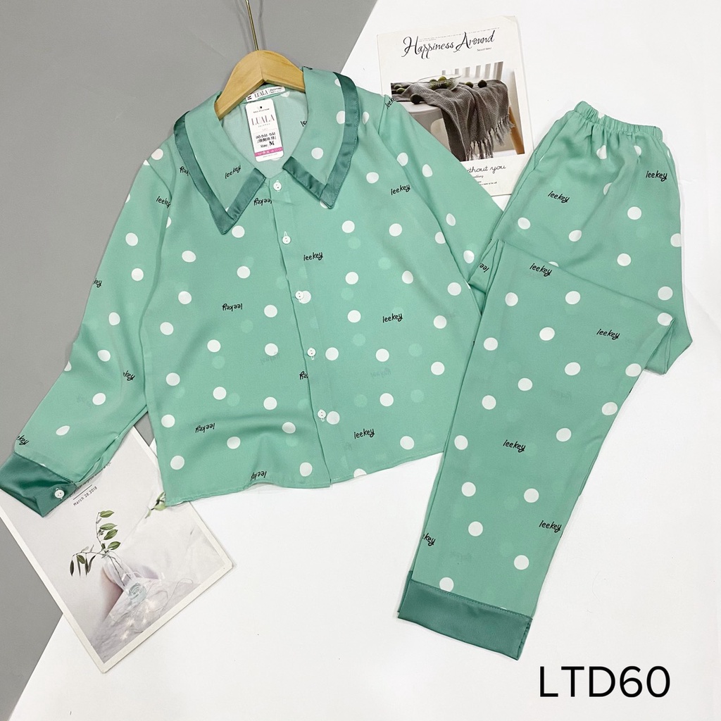 Bộ Pijama ngủ lụa mango tay dài có size từ 40-65kg