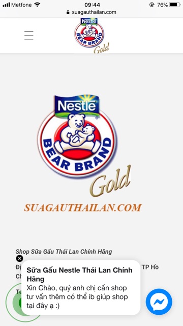 Combo 12 Lon Sữa gấu Nestle Thái Lan