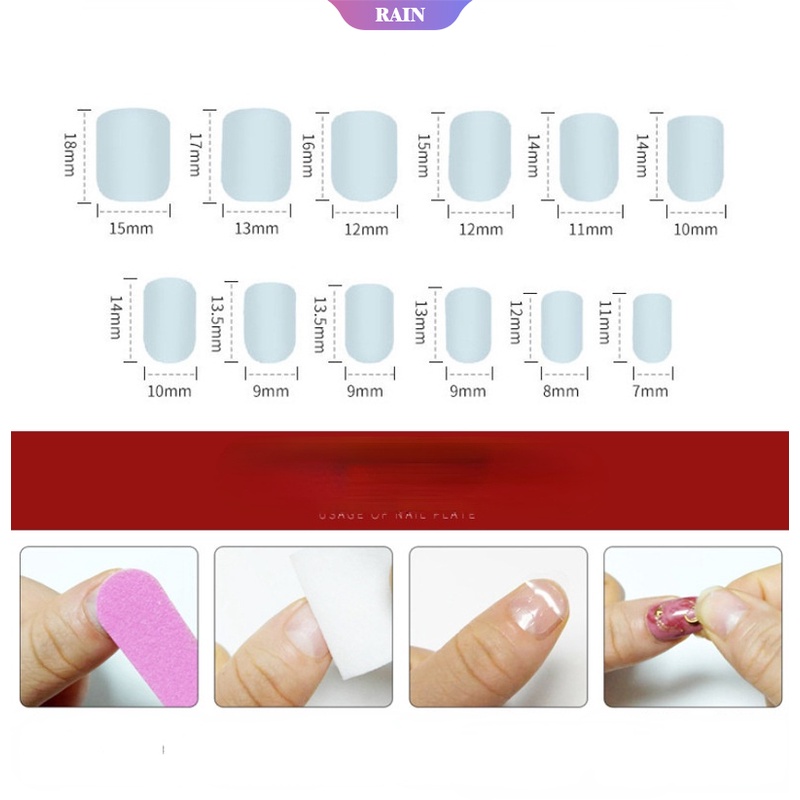 Bộ 24 Móng Tay Giả Họa Tiết Melody Chống Thấm Nước Có Thể Tháo Rời Tiện Lợi