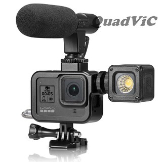 Bộ vỏ bảo vệ gopro hero 8 gắn phụ kiện micro và đèn led cho action camera gopro 8 adapter N00115 QuadViC.com
