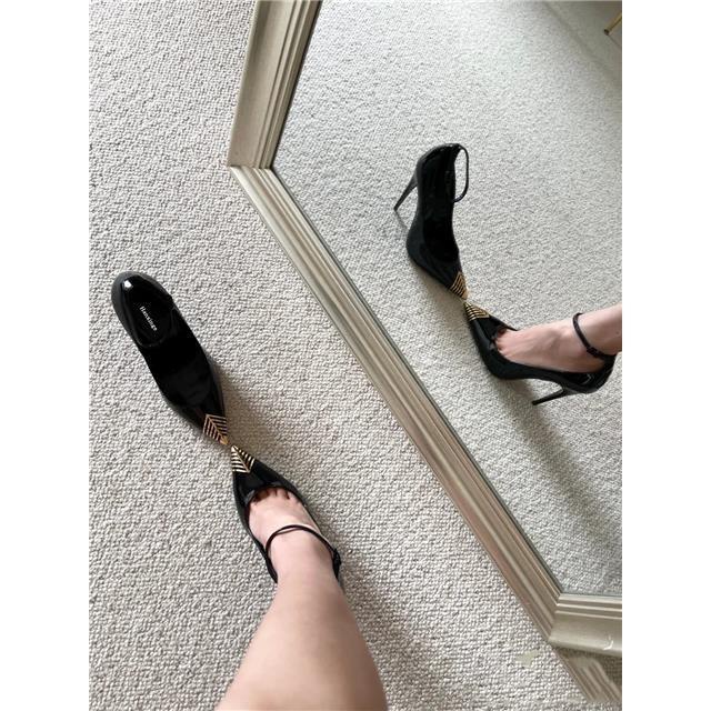 ☃Giày Cao Gót Da Bóng Mũi Nhọn Phối Khóa Kim Loại Thời Trang Thu Đông Dành Cho Nữ 2021