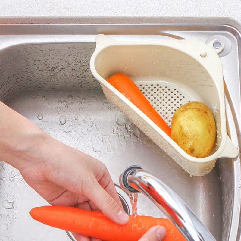 Kệ nhựa tam giác ráo nước gắn tường nhà bếp đa năng