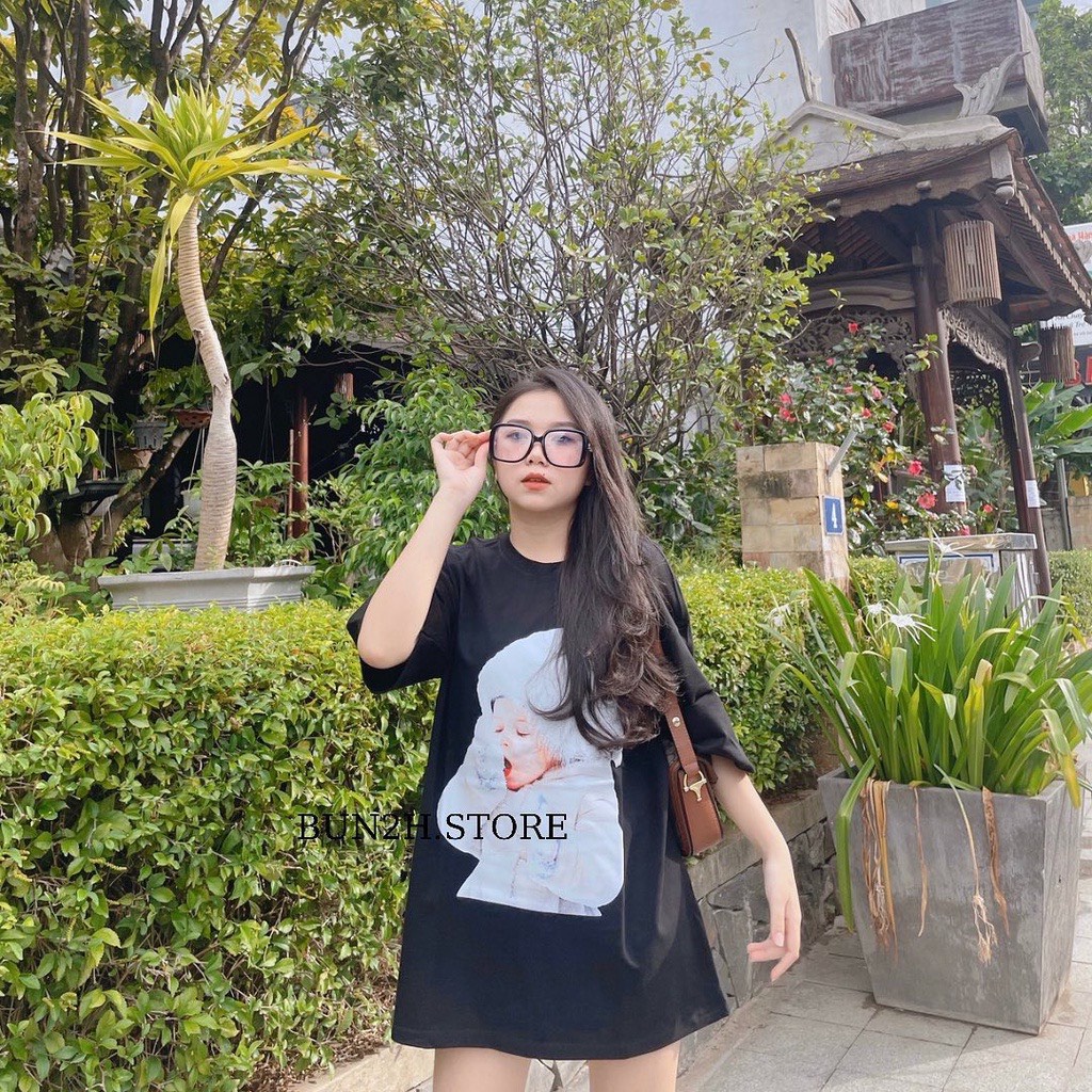 Áo thun tay lỡ form rộng ADLV Baby Snow Em Bé Tuyết HARIQUEEN - Áo phông nam nữ unisex Freesize 65kg