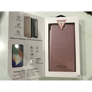 Bao Da Iphone XR - GUESS - Combo (Bao Da + Kính Cường Lực)