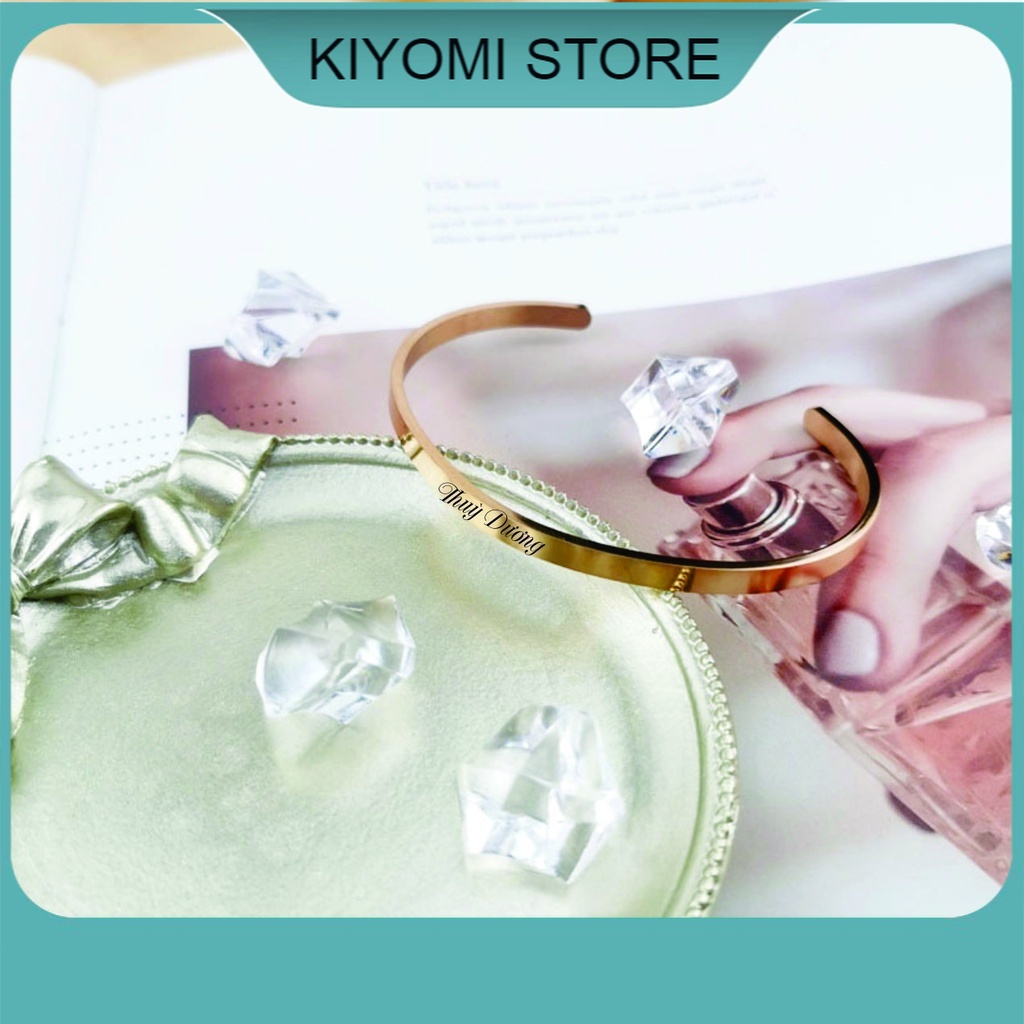 Vòng Tay Nam Nữ Cá Tính Khắc Tên Theo Yêu Cầu Thép Không Rỉ Bảo Hành Trọn Đời KIYOMI STORE