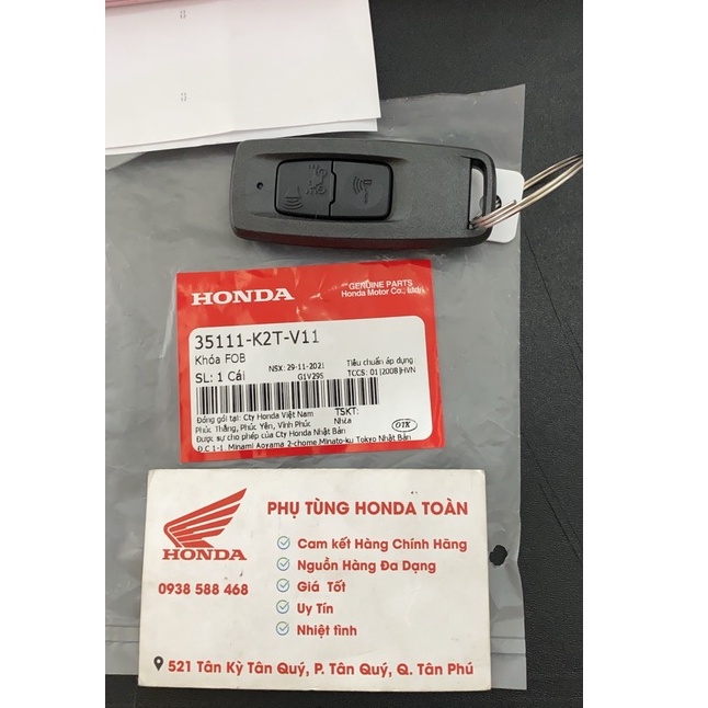 CHÌA KHÓA VISION 2021 / LEAD 2022 / AB 2022 ZIN HONDA