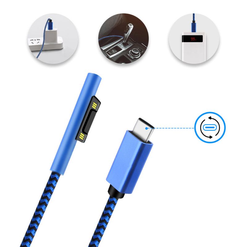 Dây Cáp Sạc Nhanh 15V 3A USB Type-C Cho Bề Mặt 3 4 5 6 7 PD