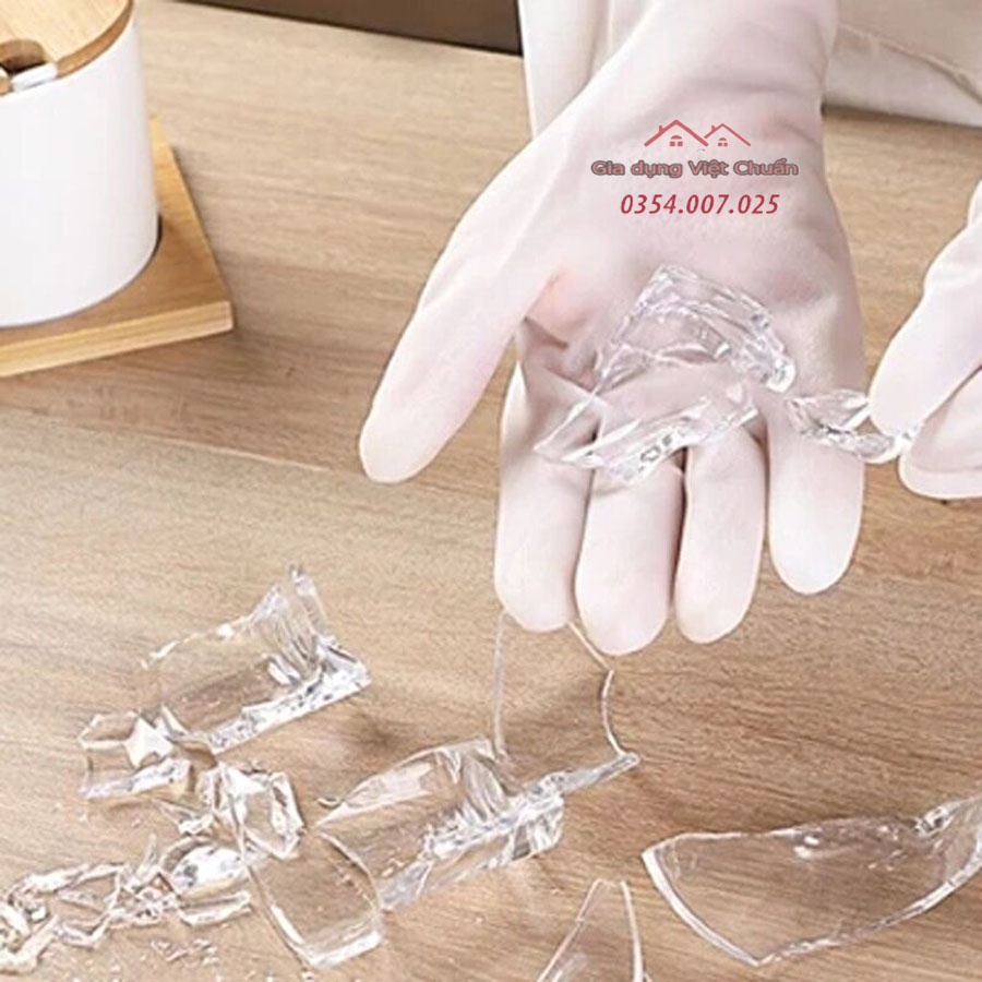 Bao tay rửa chén bát găng latex siêu dai mềm đẹp Gd60