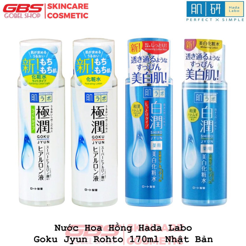 Nước Hoa Hồng Hada Labo Goku Jyun Rohto Dưỡng Ẩm Sáng Da 170ml