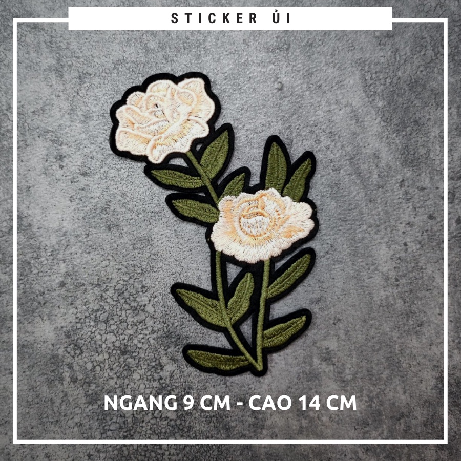 Sticker ủi áo hoa vải thêu cao cấp -DÙNG LÀM BÔNG CÀI ÁO HAY HÌNH ỦI ÁO TRANG TRÍ VÁY, ĐẦM, ÁO DÀI HOẶC LÀM MIẾNG VÁ ÁO