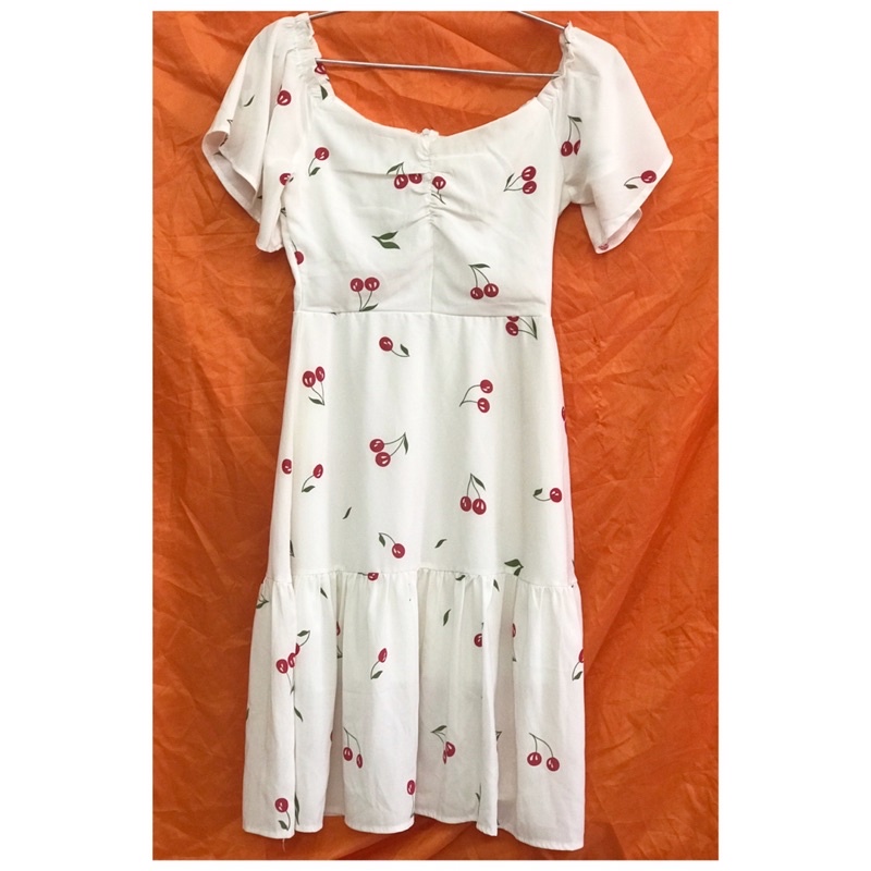 ĐỒ SI đầm cherry xoè có lót