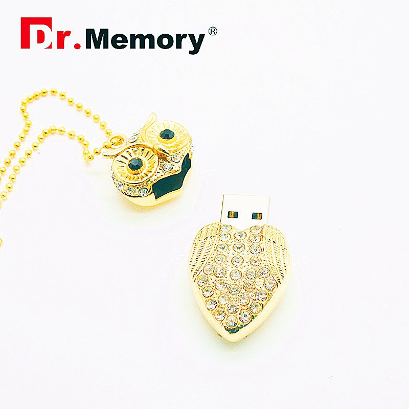 Dây chuyền kim loại mặt hình chim cú tích hợp USB độc đáo