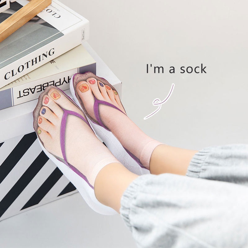 Bộ 5 Đôi Vớ Xỏ Ngón Họa Tiết Giáng Sinh 3D Vui Nhộn Cho Nam Và Nữ