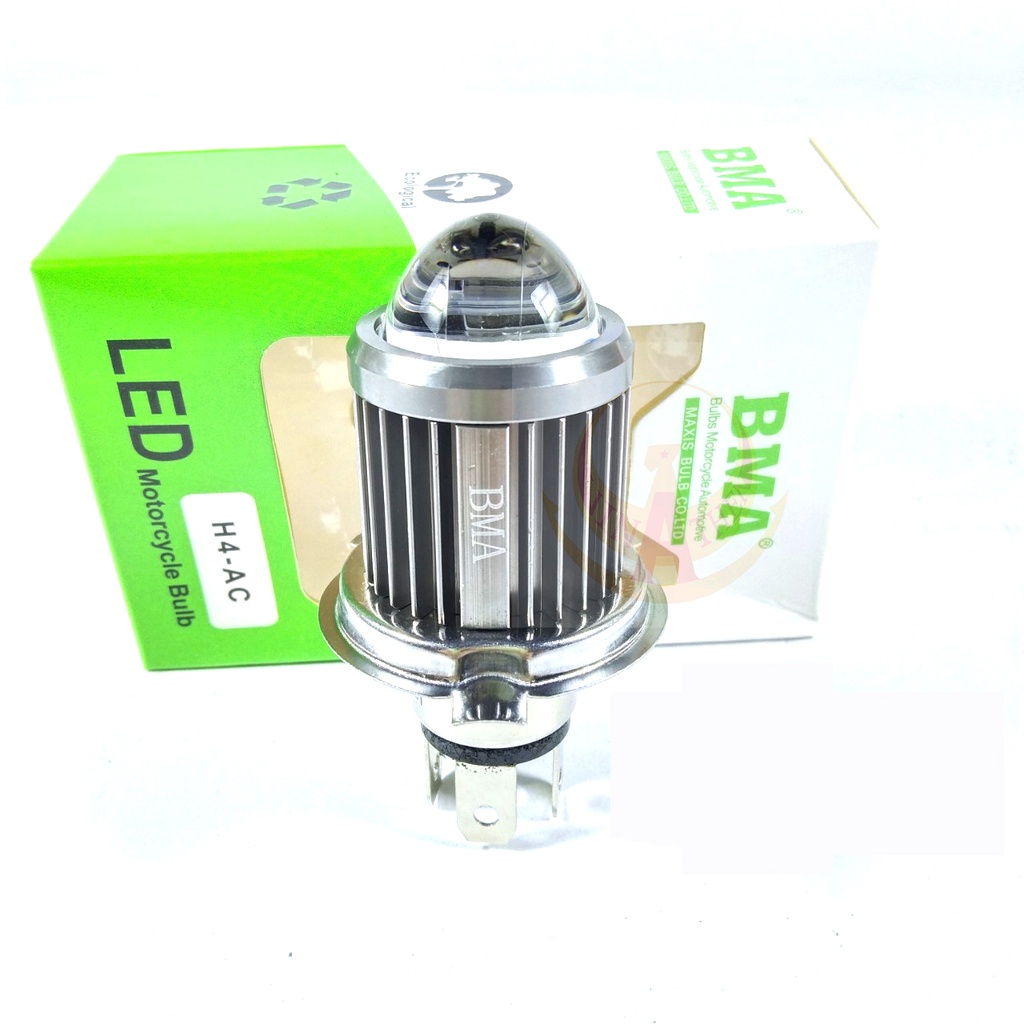 Đèn Led Xe Máy Bi Cầu H4 Mini Siêu Sáng Xe Wave Và Nhiều Dòng Xe Khác Cos Vàng Pha Trắng