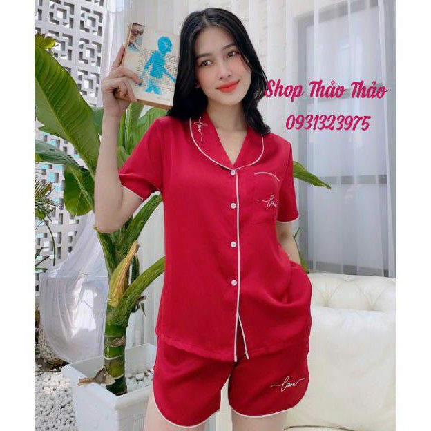 Đồ Bộ Pijama Lụa Quần Đùi Lụa Latin Cao Cấp Hàng Có SizeGiảm 10K Đơn 200K