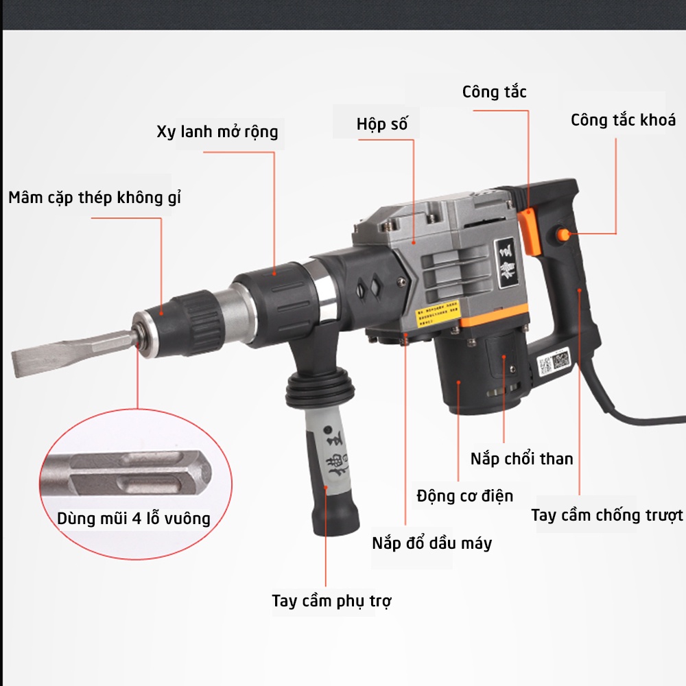Máy khoan đục bê tông mũi 14 ly Caowang Z1G-CW-30 - Máy khoẻ chạy êm và cầm nhẹ