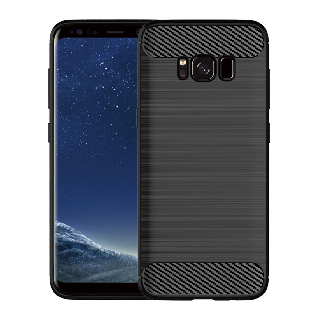 Ốp lưng Samsung S8 S8 Plus, Ốp silicon mềm bằng sợi Carbon phay xước chống sốc chống vân tay cho Samsung S8 S8 Plus
