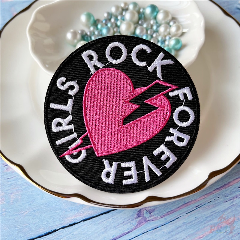 ☸ Rock and Roll - Miếng Dán Patch Kiểu Punk ☸ 1 Sticker Ủi Thêu Hình Huy Hiệu