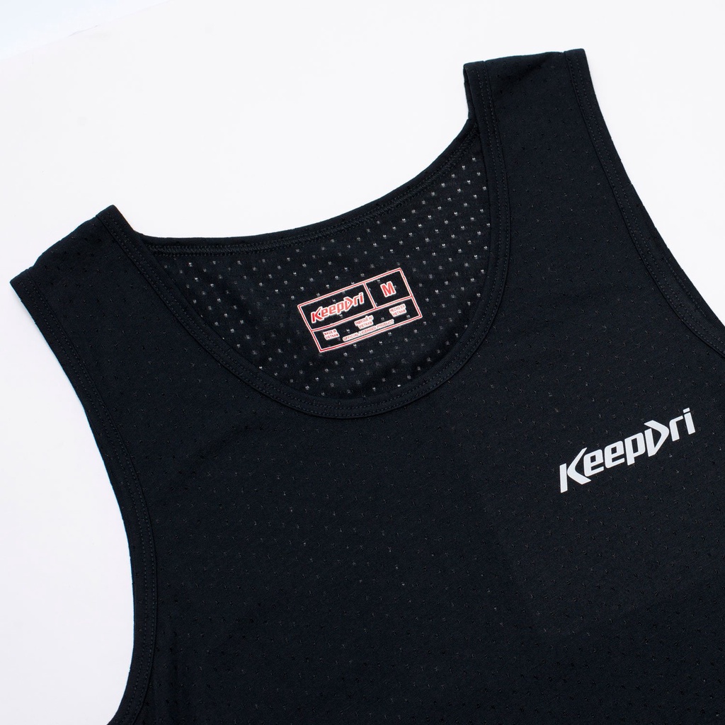Áo nam chạy bộ ba lỗ KEEPDRI SINGLET – ĐEN