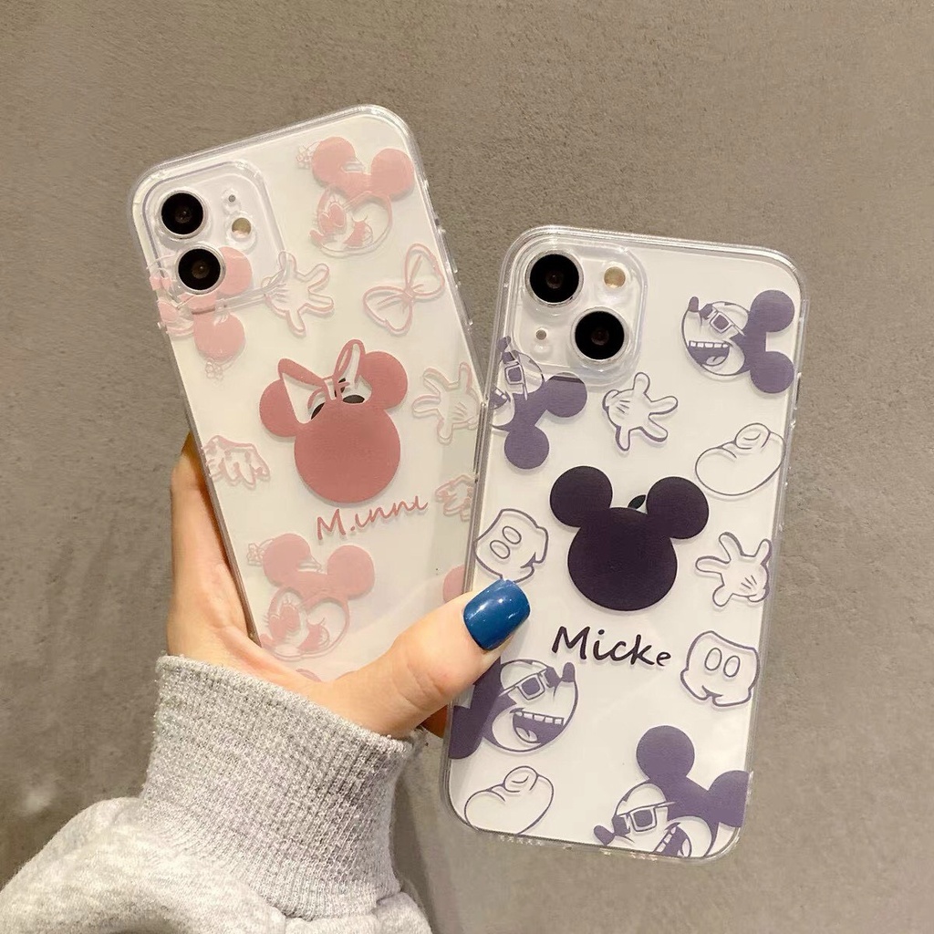 Ốp Lưng Iphone Trong Suốt,Chống Sốc In Hình Mickey Đôi iP 7plus,8plus,x,xs,xsmax,11,11promax,12,12promax,13,13promax