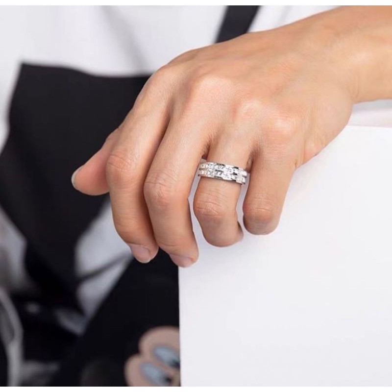 Nhẫn 2 roudingdiamond đá vuông HÀNG NHƯ HÌNH CHẤT LƯỢNG