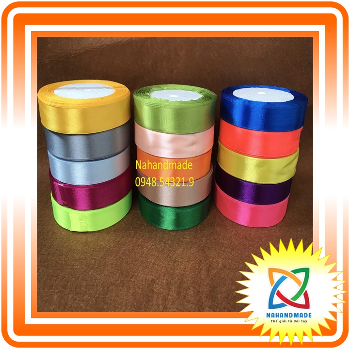 Ruy băng lụa cuộn 1cm, 2cm,4cm dùng làm thủ công, thắt nơ, gói quà