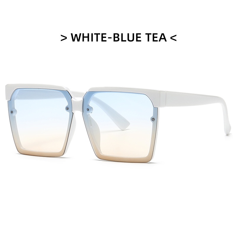 Kính râm oversize tròng vuông trong suốt chống tia UV400