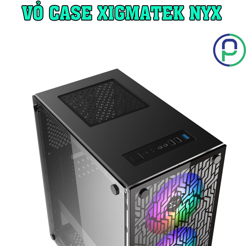 VỎ CASE CHUYÊN GAME XIGMATEK NYX 5 FAN LEB RGB VÀ HUB ĐIỀU KHIỂN COOLMOON