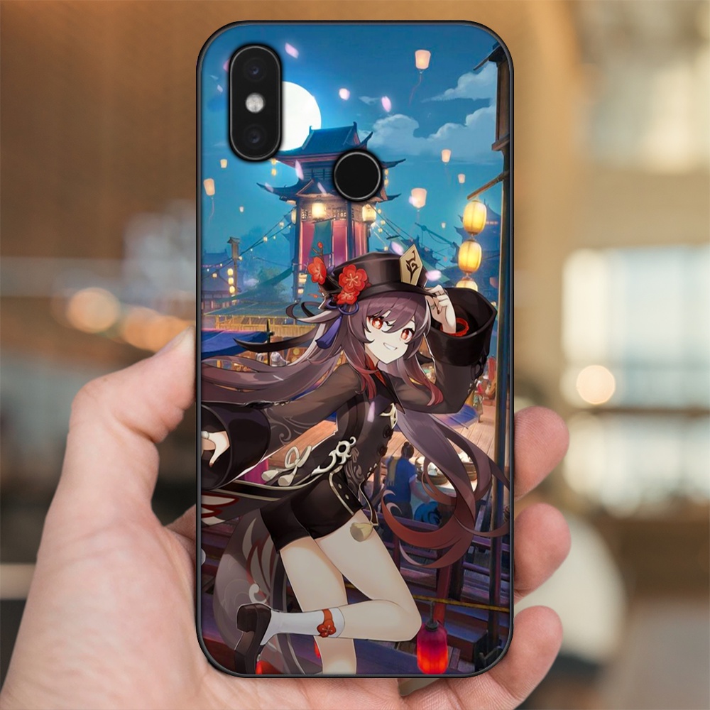 Ốp lưng Xiaomi Mi 8, Mi 8 SE viền đen in hình Hutao Genshin Impact