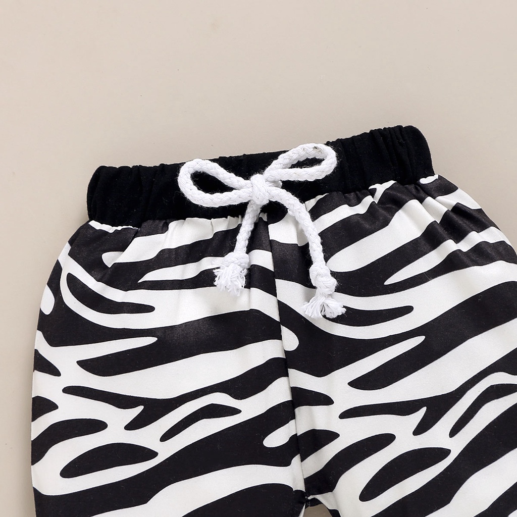 Bộ đồ 3 món MIKRDOO gồm áo liền quần dài tay in họa tiết ngựa vằn + quần + mũ phong cách mùa thu cho bé sơ sinh