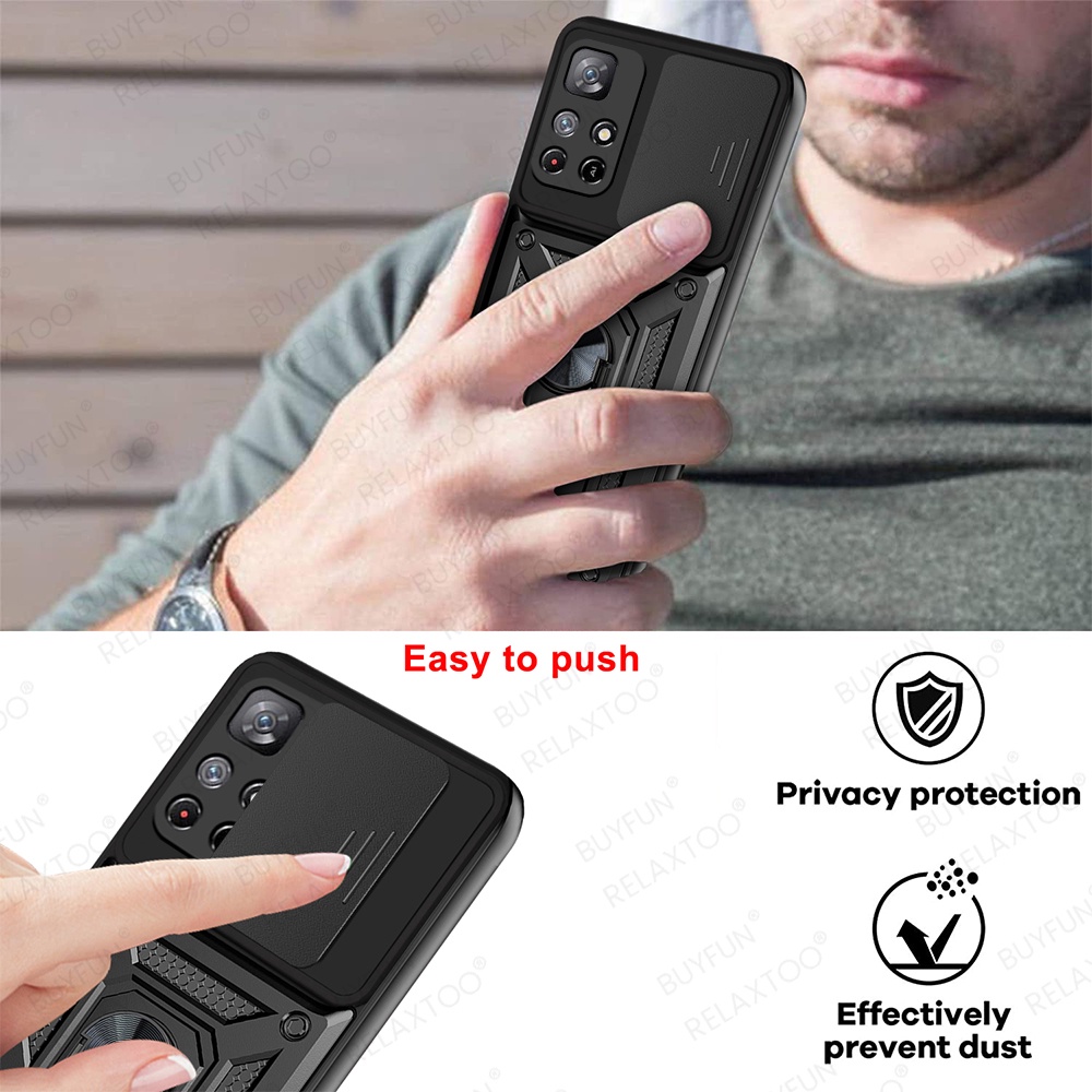 Ốp Điện Thoại Mềm Chống Sốc Có Giá Đỡ Cho Xiaomi Redmi Note 11 Pro 11S 10C 10 Poco X4 Pro 11T Mix 4