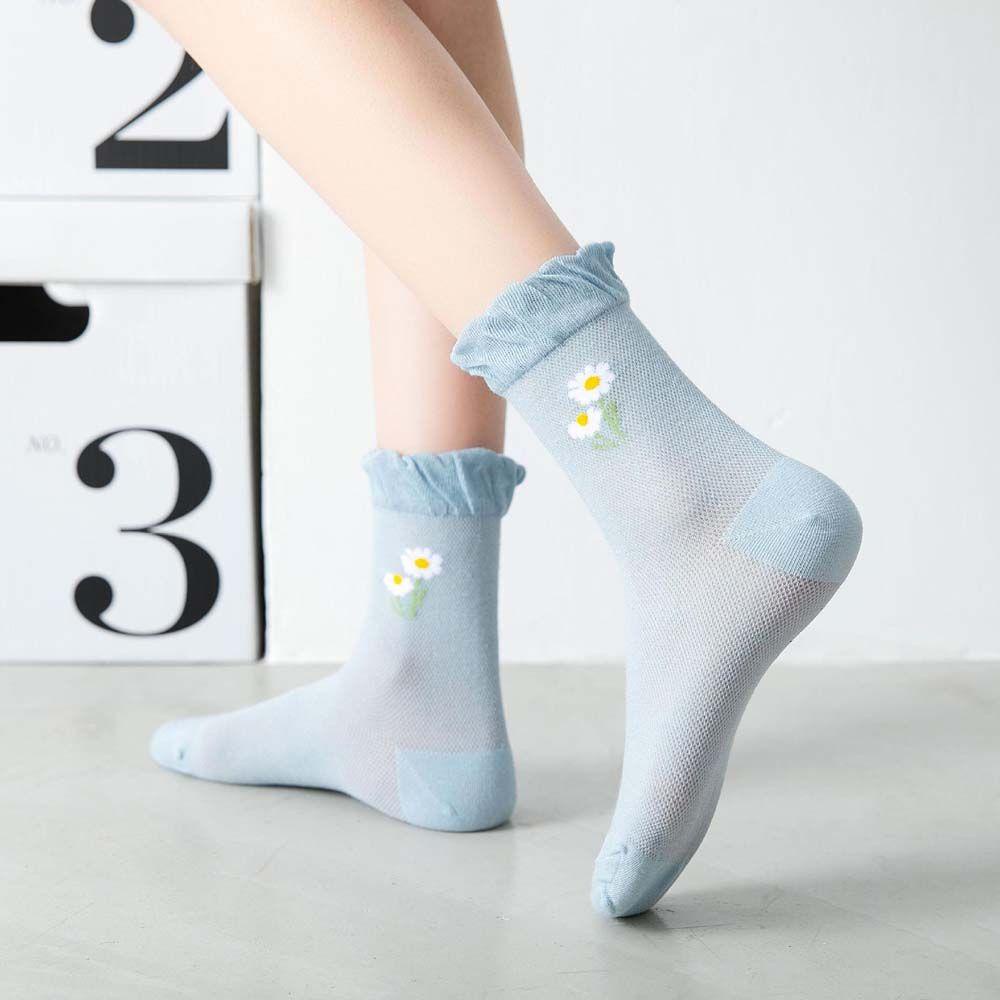 FORBETTER Tất Cotton Trong Suốt Thoáng Khí Phong Cách Hàn Quốc Cho Nữ