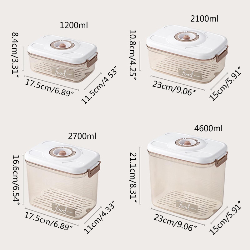 Hộp Đựng Thực Phẩm Có Vòi Bơm 1200 2100 2700 4600ml