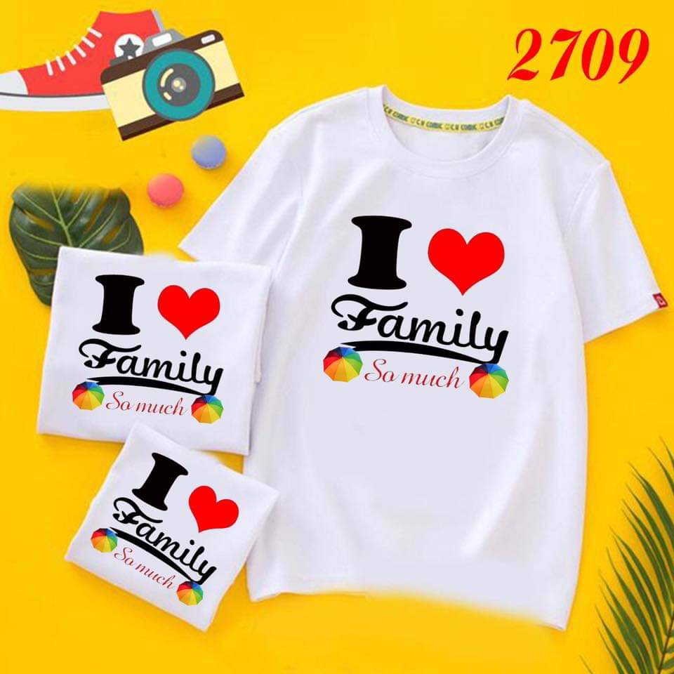 Đồ nhóm , áo đi biển , đồng phục gia đình .Chất liệu thun cotton loại 1 đủ size từ 8 đến 100kg .
