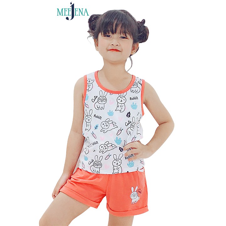 Đồ Bộ Bé Gái Sát In Thỏ 100% COTTON 8-23 kg MEEJENA - 784