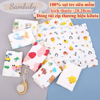 Khăn Sữa Xô Sợi Tre 6 Lớp Siêu Thấm Loại Dày Cho Bé Sơ Sinh,Khăn Mặt Cho Bé Mầm Non Aden  Mềm Nhanh Thấm Nước-CHÍNH HÃNG
