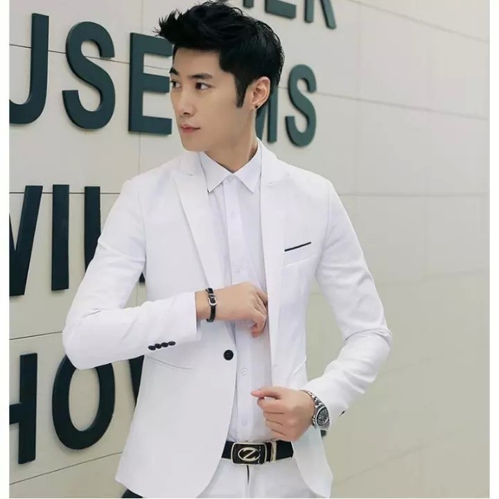 Áo vest nam form ôm màu trắng chất vải dày mịn