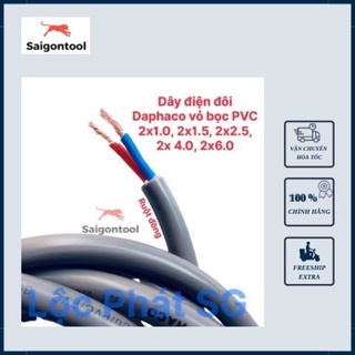 Bán lẻ theo mét giá sỉ  Dây điện đôi 2x2.5 Daphaco-100m dây Fa tròn xám 2