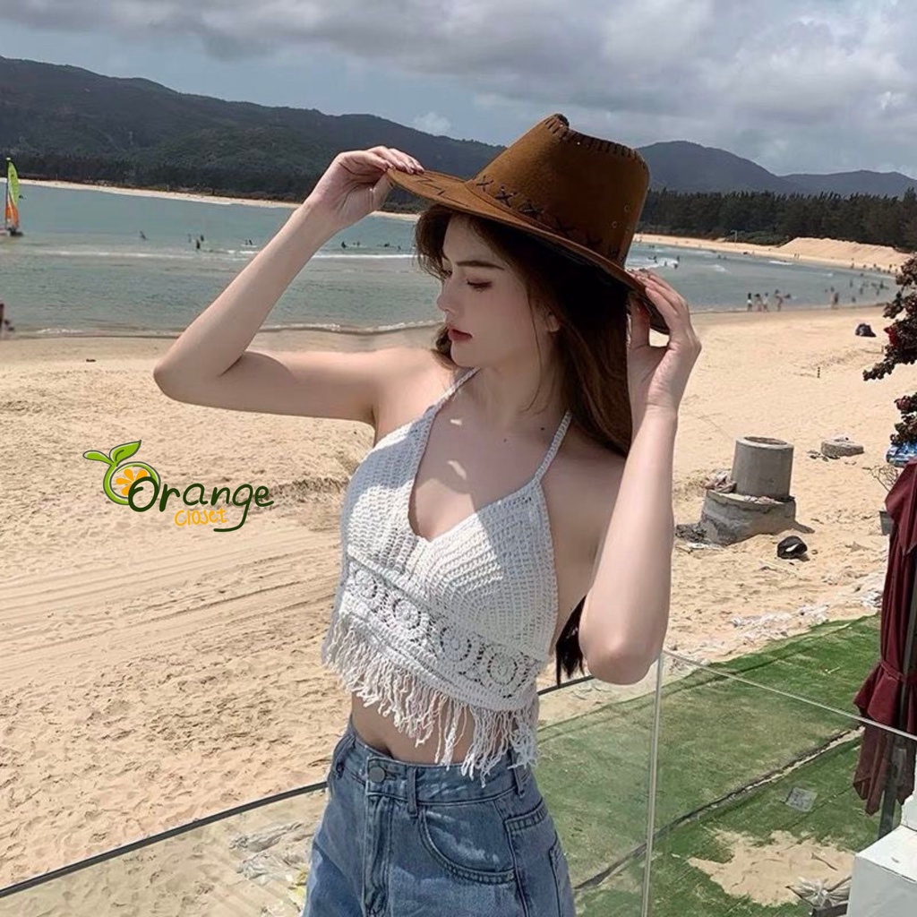 Sét Bộ Ren Bikini Đi Biển Mút Ngực Có Bán Rời Orange Closet B6506