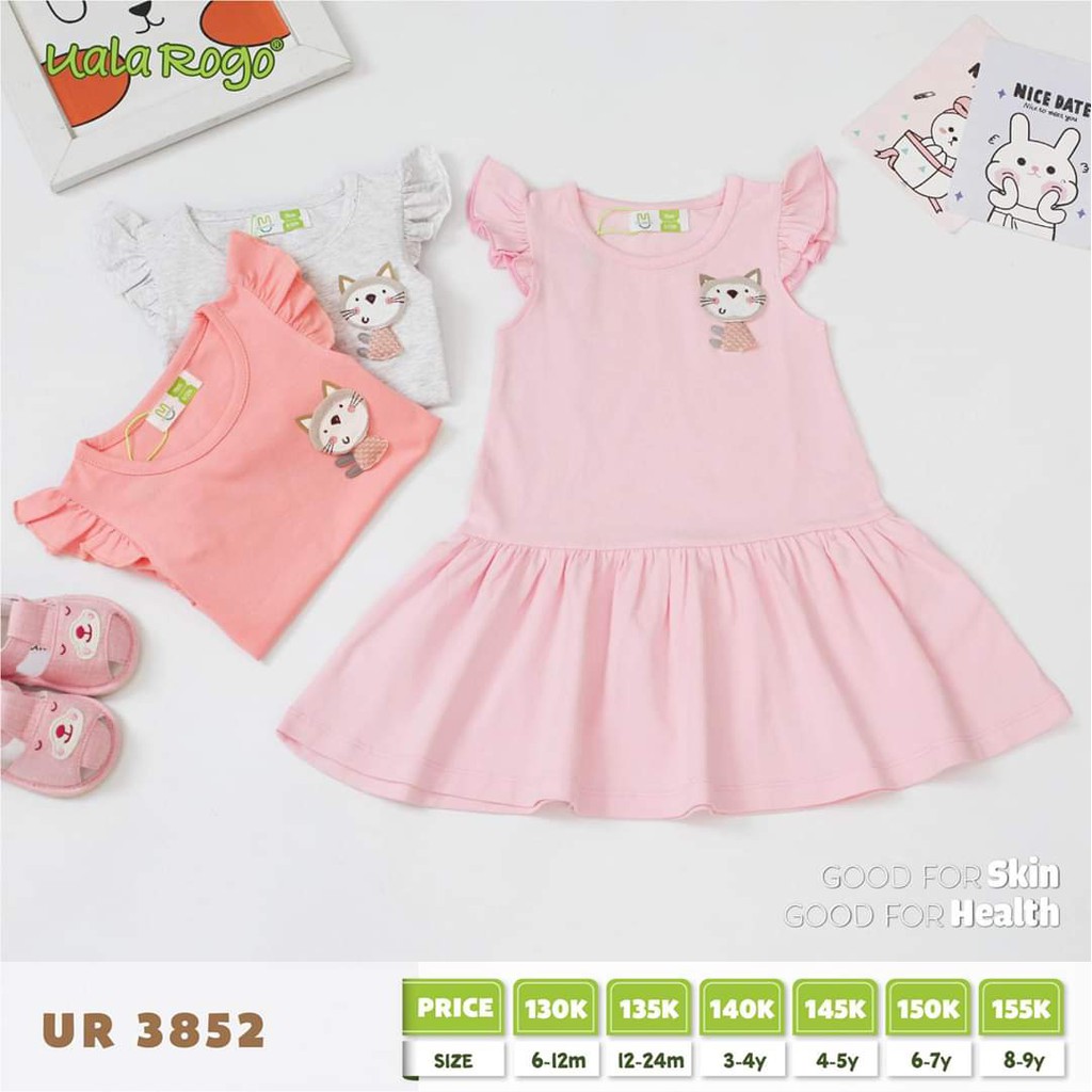 Đầm xinh,váy xinh cho bé,chân váy xòe, vải cotton, nhãn hàng Uala&Rogo