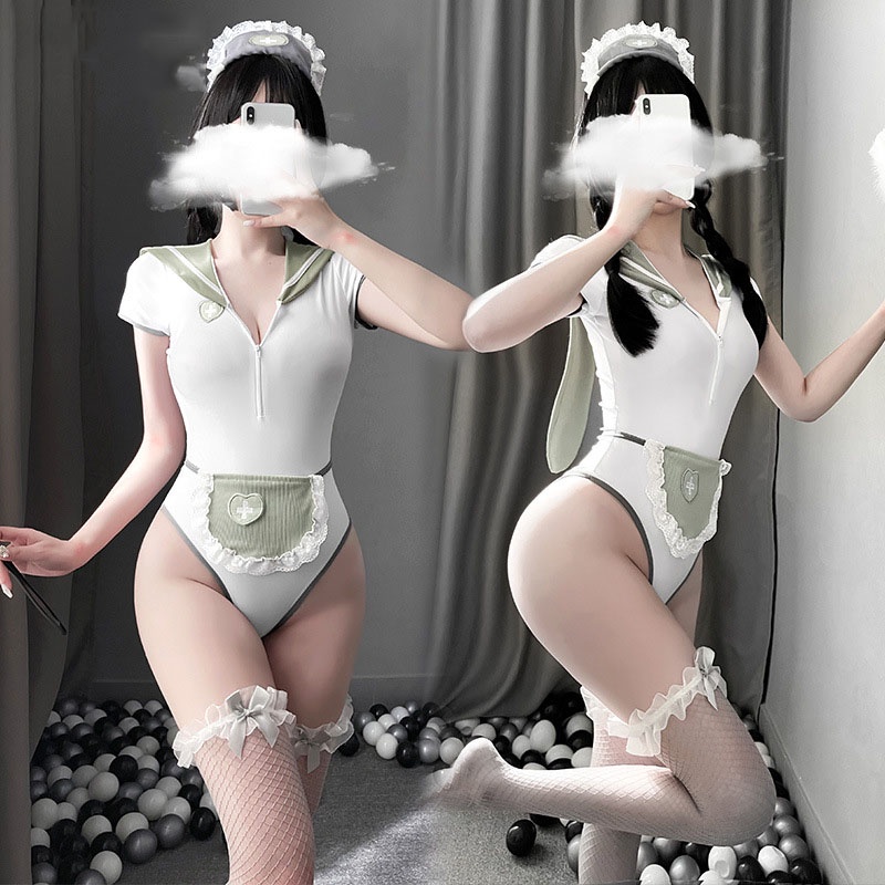 Women Sexy Lingerie Sexy Cute Rabbit Little Nurse Bunny Girl Cosplay Costume One-piece Suit Sweet Uniform Temptation