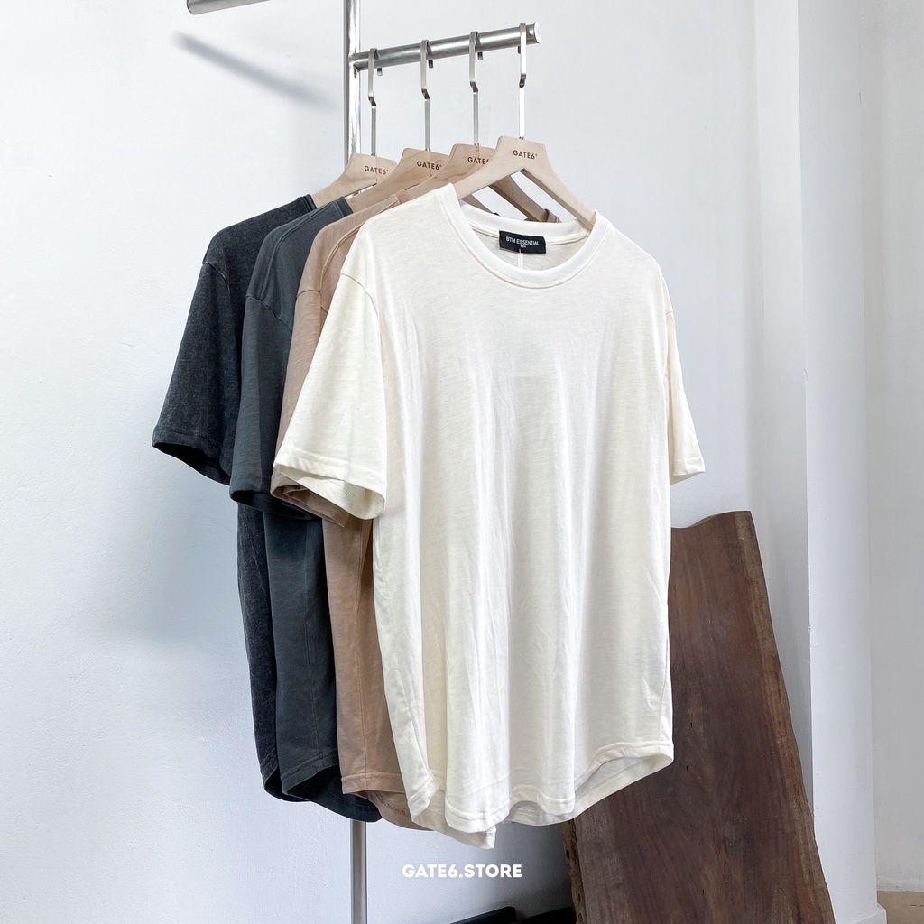 Áo Phông Nam BT trơn, thun cổ tròn vải cotton xước 100% co giãn thoáng mát GATE6 - #4744