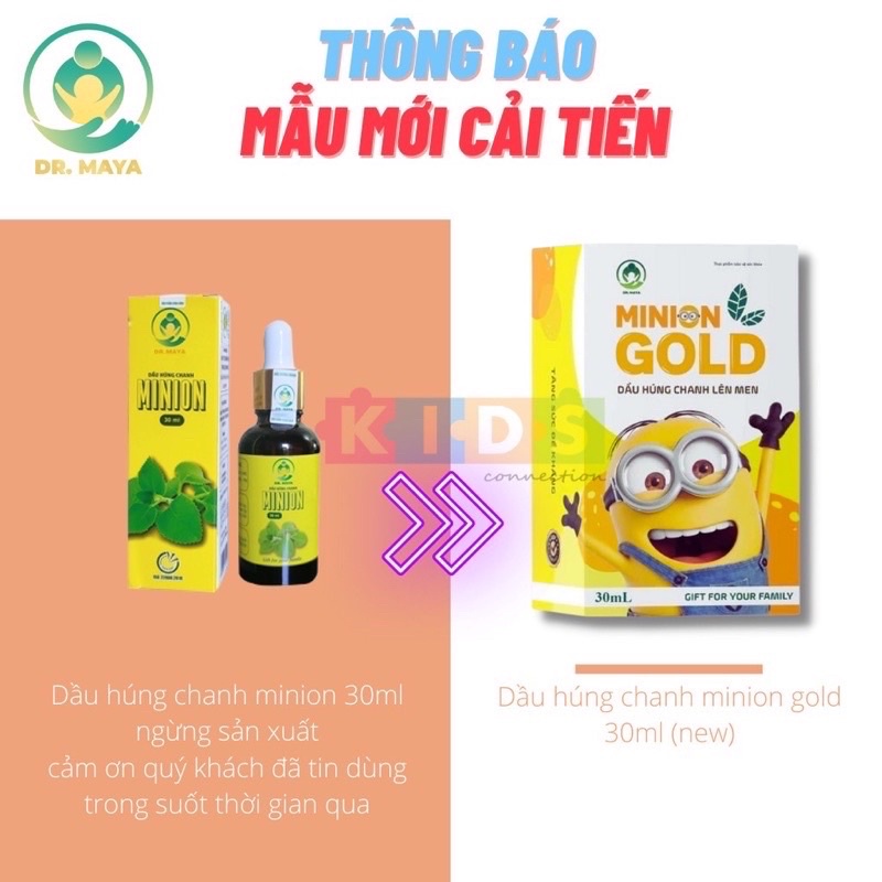 [ Chính hãng]Dầu húng chanh Minion Gold mẫu mới bé hết ho, sổ mũi, tăng đề kháng