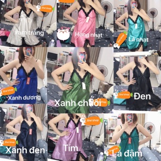 [Ảnh thật] Váy ngủ sexy phi lụa viền ren