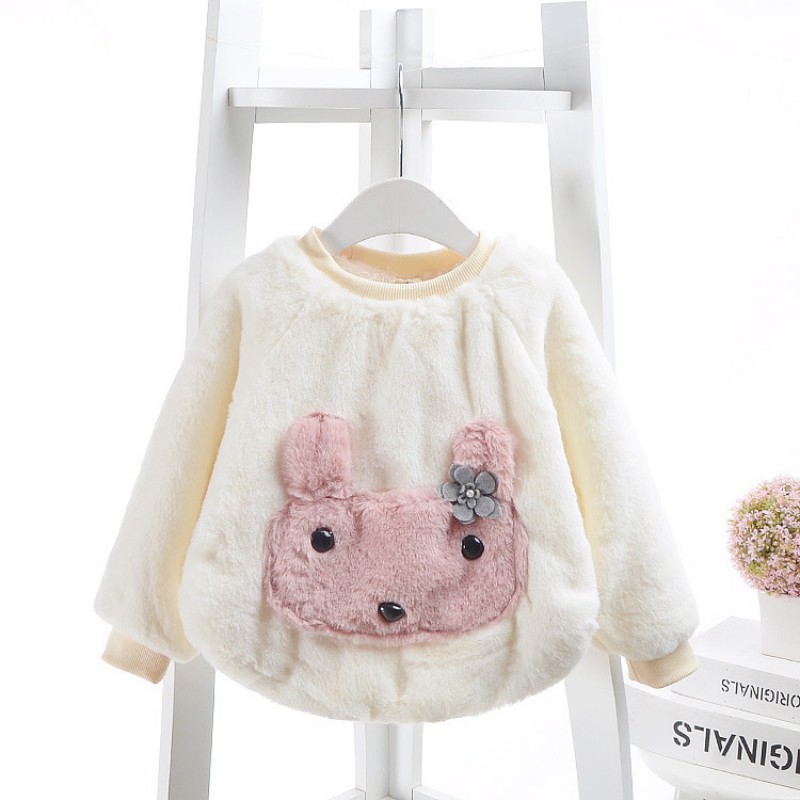 Áo Sweater Vải Nhung Ấm Áp Thời Trang Mùa Đông Cho Bé Gái