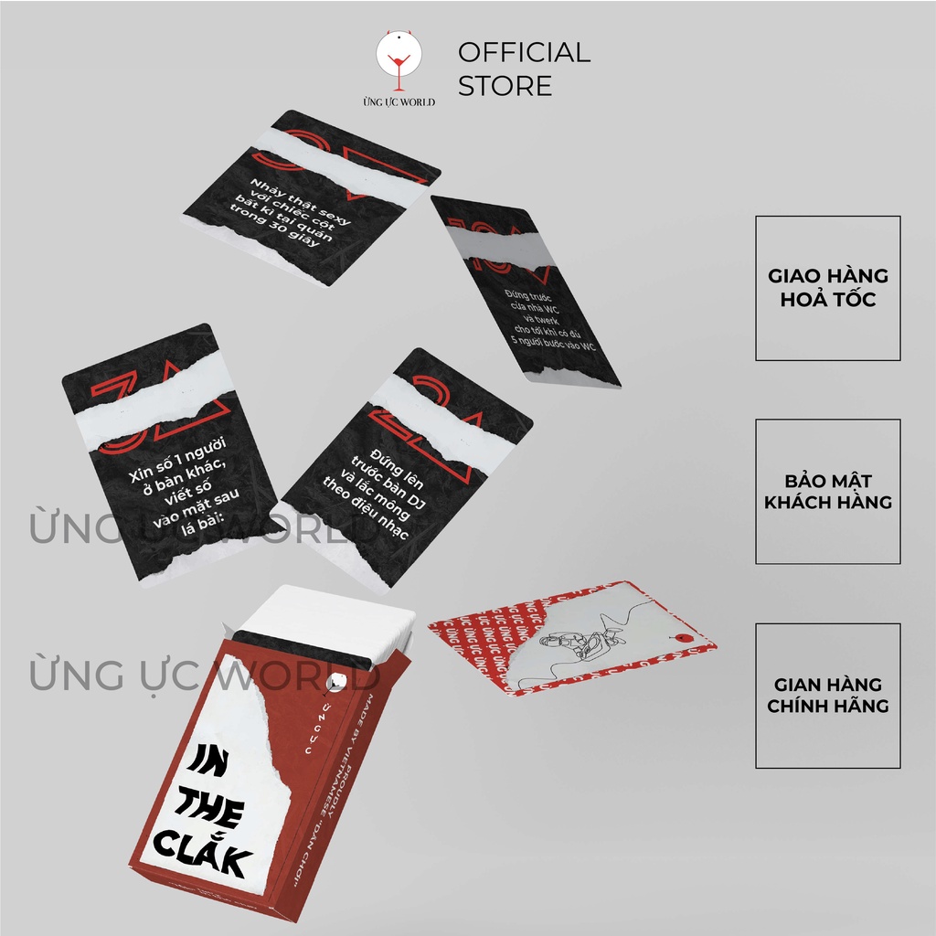 Bộ bài uống rượu drinking game, bài ăn nhậu dành cho bar,pub,club In The Clak 56 lá Ừng Ực