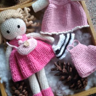 Bup bê HandMade cột tóc cài nơ